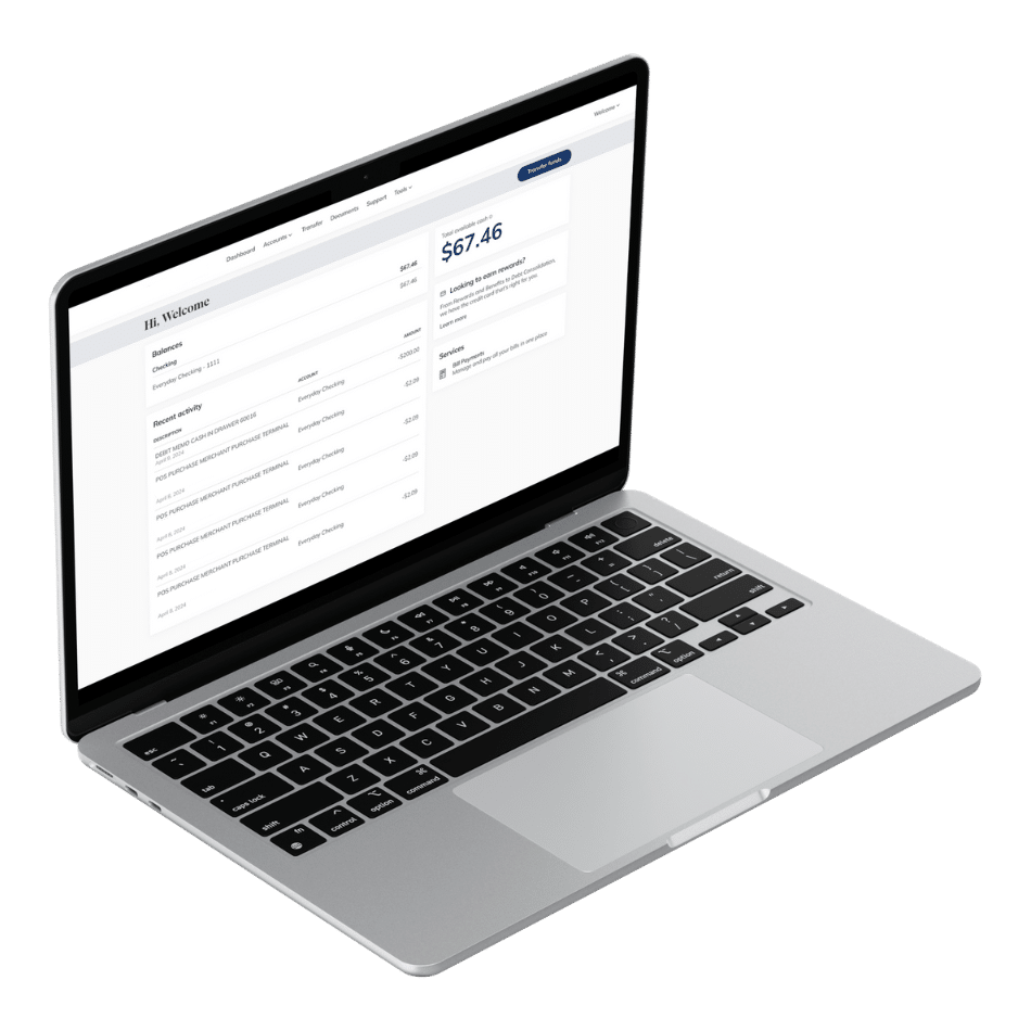 Laptop with Online Banking Open
